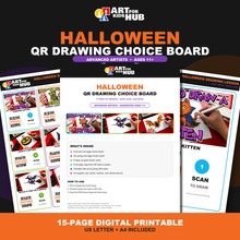 Load image into Gallery viewer, Halloween QR Drawing Choice Board – Advanced Artists (Digital Download PDF)