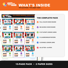 Load image into Gallery viewer, Halloween QR Drawing Choice Board – Growing Artists (Digital Download PDF)