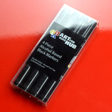 Load image into Gallery viewer, Art For Kids Hub 4 Piece Black Alcohol-Based Marker Set