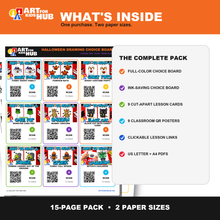 Load image into Gallery viewer, Halloween QR Drawing Choice Board – Growing Artists (Digital Download PDF)
