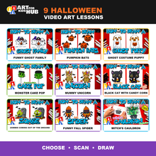 Load image into Gallery viewer, Halloween QR Drawing Choice Board – Growing Artists (Digital Download PDF)
