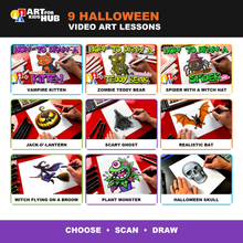 Load image into Gallery viewer, Halloween QR Drawing Choice Board – Advanced Artists (Digital Download PDF)
