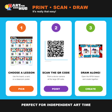 Load image into Gallery viewer, Halloween QR Drawing Choice Board – Growing Artists (Digital Download PDF)
