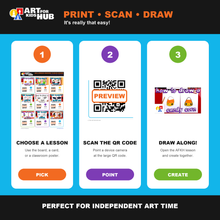 Load image into Gallery viewer, Halloween QR Drawing Choice Board – Little Artists (Digital Download PDF)
