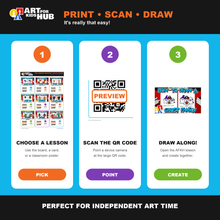 Load image into Gallery viewer, Halloween QR Drawing Choice Board – Growing Artists (Digital Download PDF)
