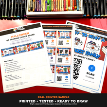 Load image into Gallery viewer, Halloween QR Drawing Choice Board – Growing Artists (Digital Download PDF)
