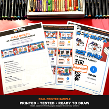 Load image into Gallery viewer, Halloween QR Drawing Choice Board – Growing Artists (Digital Download PDF)

