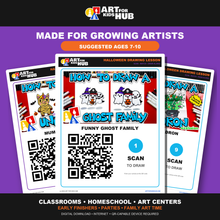 Load image into Gallery viewer, Halloween QR Drawing Choice Board – Growing Artists (Digital Download PDF)
