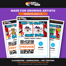 Load image into Gallery viewer, Halloween QR Drawing Choice Board – Growing Artists (Digital Download PDF)
