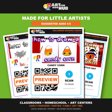 Load image into Gallery viewer, Halloween QR Drawing Choice Board – Little Artists (Digital Download PDF)
