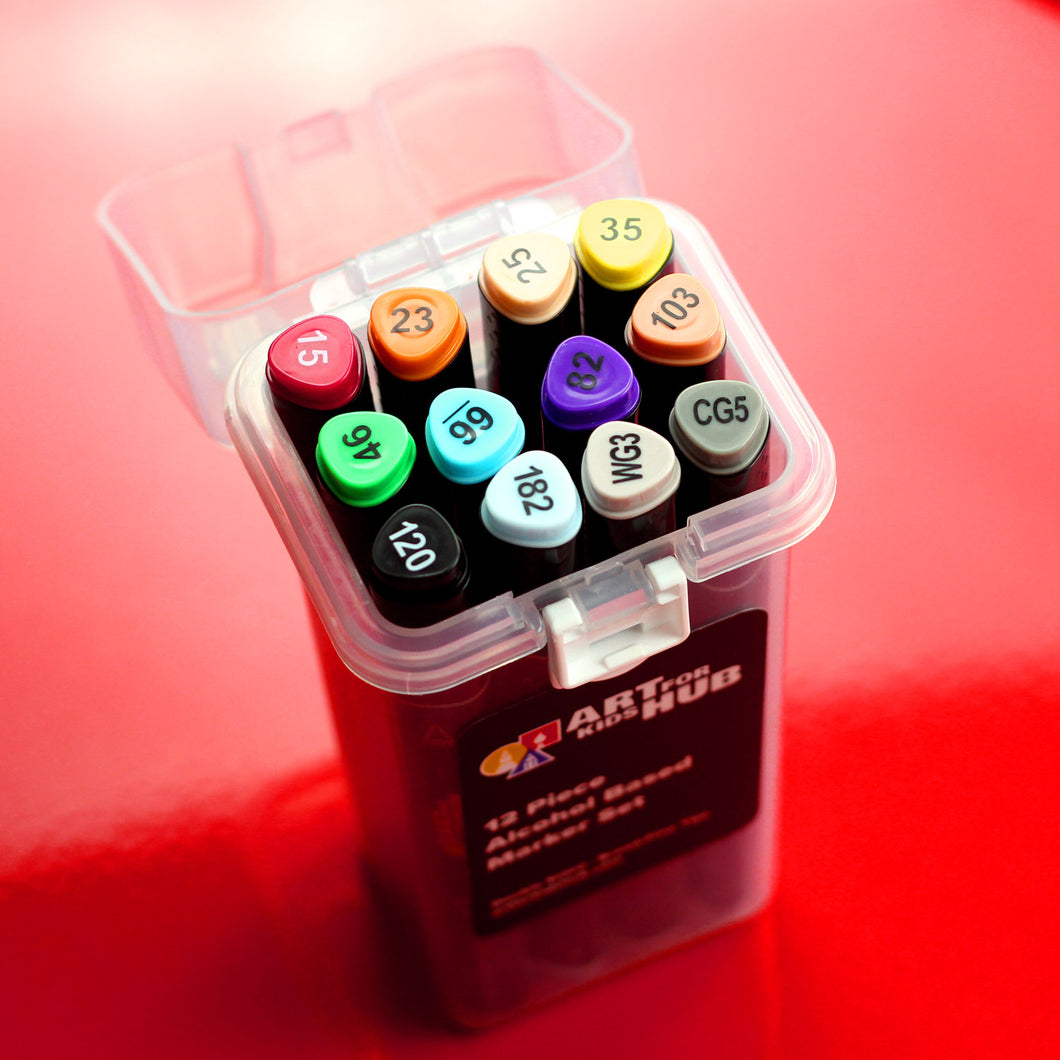 Art For Kids Hub 12 Piece Alcohol-Based Marker Set